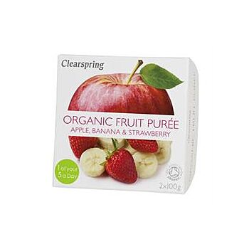 Clearspring - Fruit Puree Apple/Banana/Straw (2 X 100g)