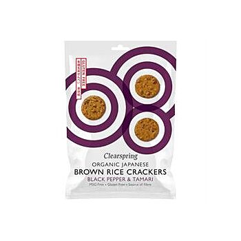 Clearspring - Org Brown Rice Crackers Pepper (40g)