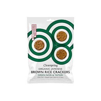Clearspring - Org Brown Rice Crackers Nori (40g)