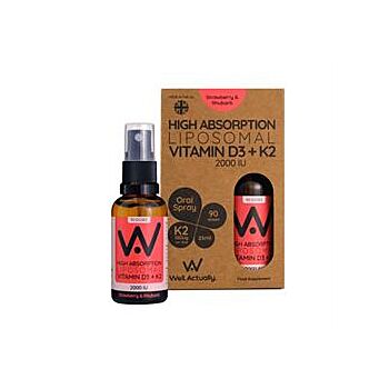 Well Actually - Vit D3+K2 spray (2000IU) Straw (25ml)