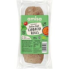 Organic White Ciabatta Rolls (180g)