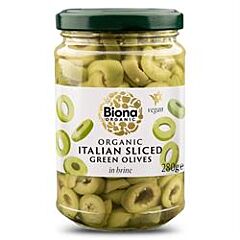 Org Sliced Green Olives (280g)
