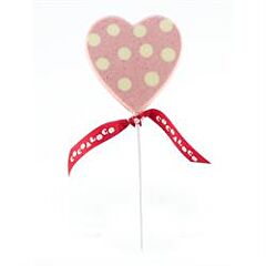 Pink Polka Dot Heart Lolly (60g)