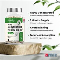 Organic KSM-66 Ashwagandha (180 capsule)